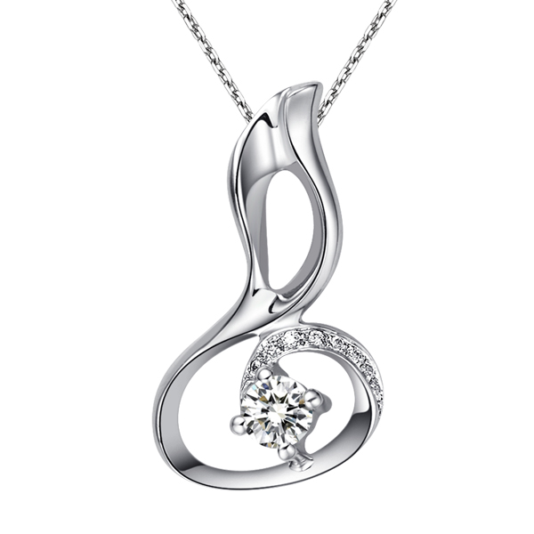 八音符-白18K金钻石吊坠