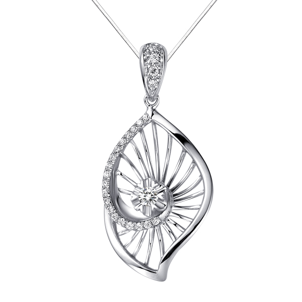 占据我的心-白18K金钻石吊坠