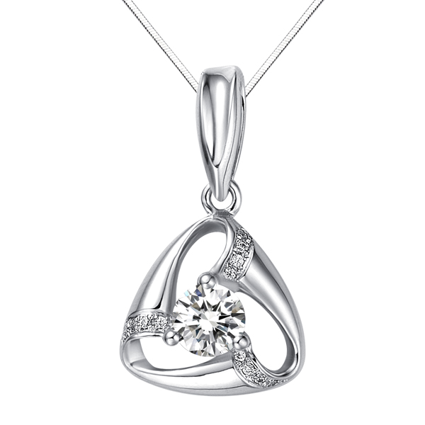 前生·转世-白18K金钻石吊坠