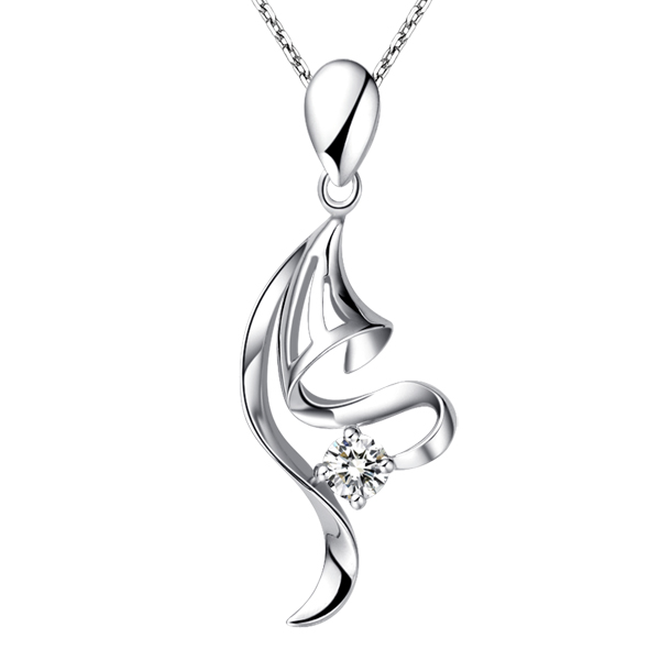 寄住在贝壳里的海-白18K金钻石吊坠