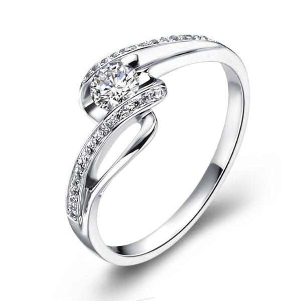 相守-白18K金钻石戒指
