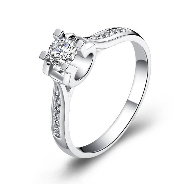 星迹-白18K金钻石戒指