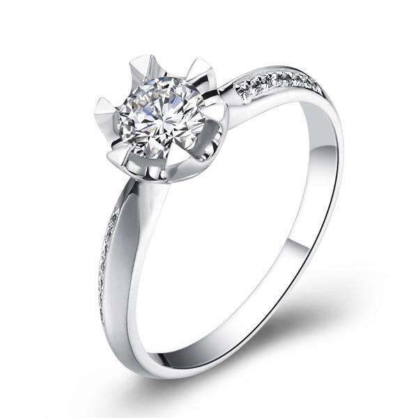 盛夏-白18K金钻石戒指