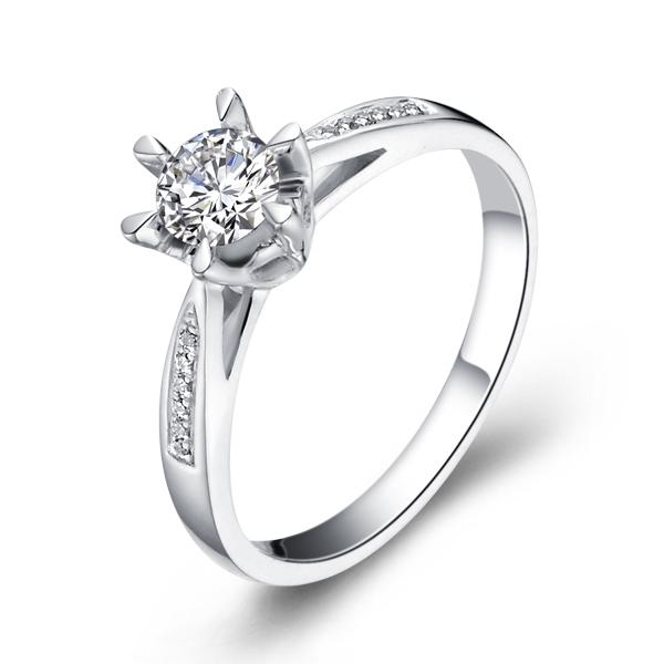 奢香-白18K金钻石戒指