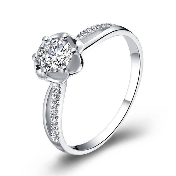 半塘-白18K金钻石戒指