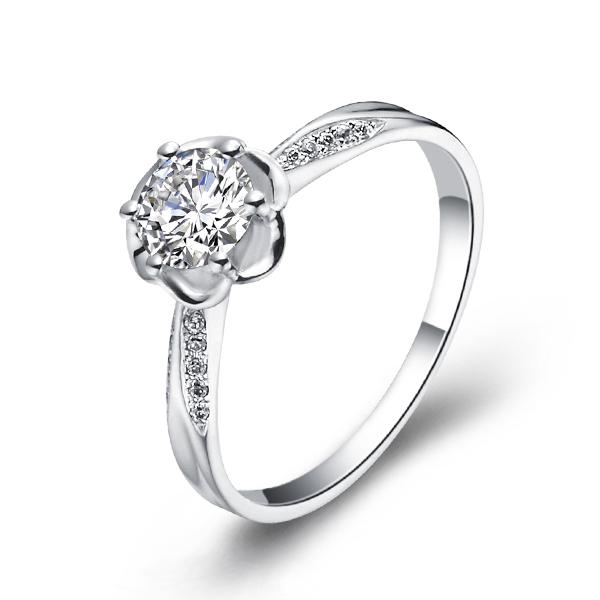 花瓣纷飞-白18K金钻石戒指