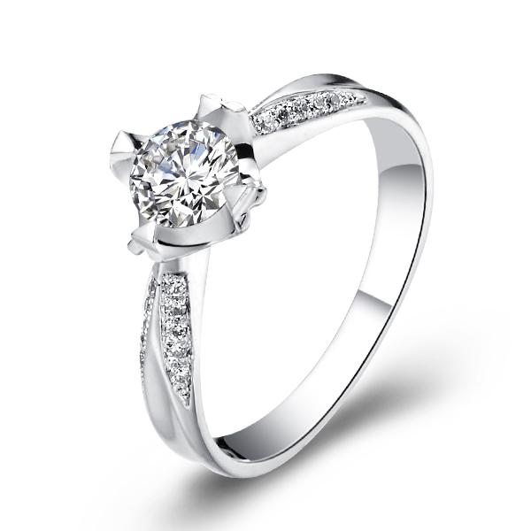 蜻蜓-白18K金钻石戒指