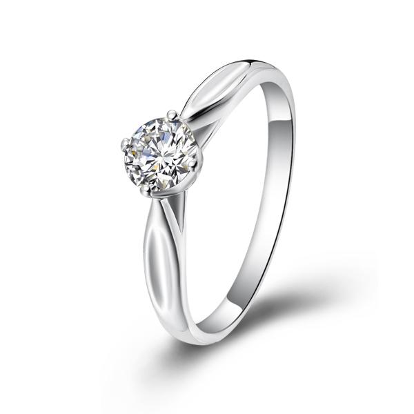 南歌-白18K金钻石戒指