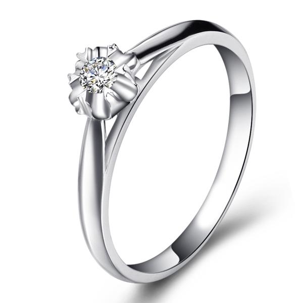 心愿-白18K金钻石戒指