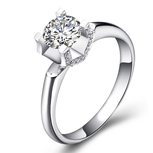 爱的马蹄铁-白18K金钻石戒指