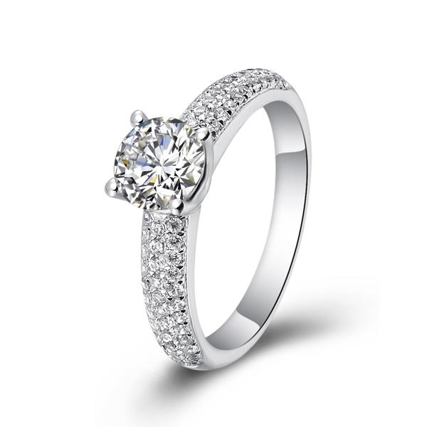 星空-白18K金钻石戒指