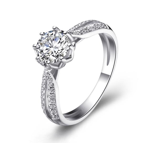 满天星-白18K金钻石戒指