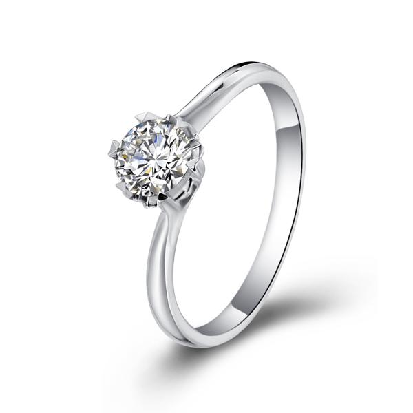 命运-白18K金钻石戒指