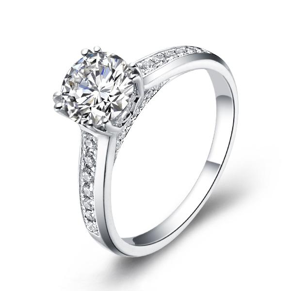 星芒-白18K金钻石戒指