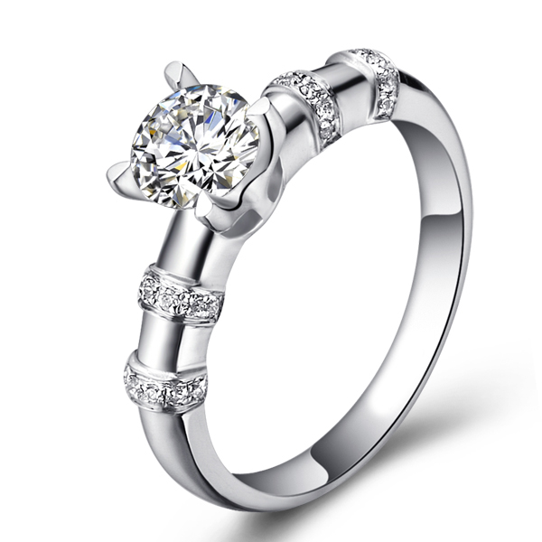星耀-白18K金钻石戒指