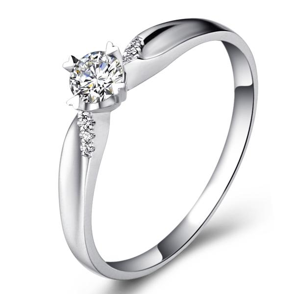 小确幸-白18K金钻石戒指
