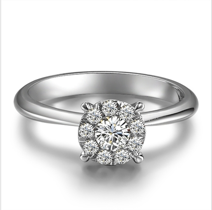 天空-白18K金钻石戒指