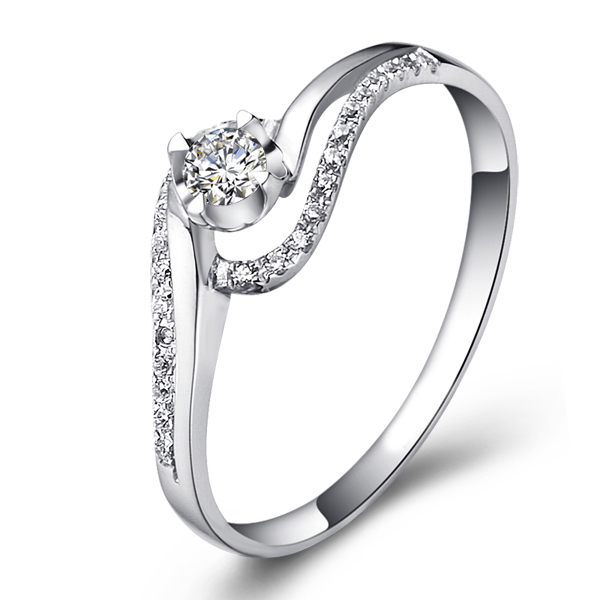 写给你的诗篇-白18K金钻石戒指