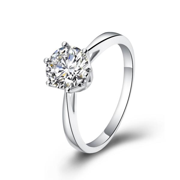 记得-白18K金钻石戒指