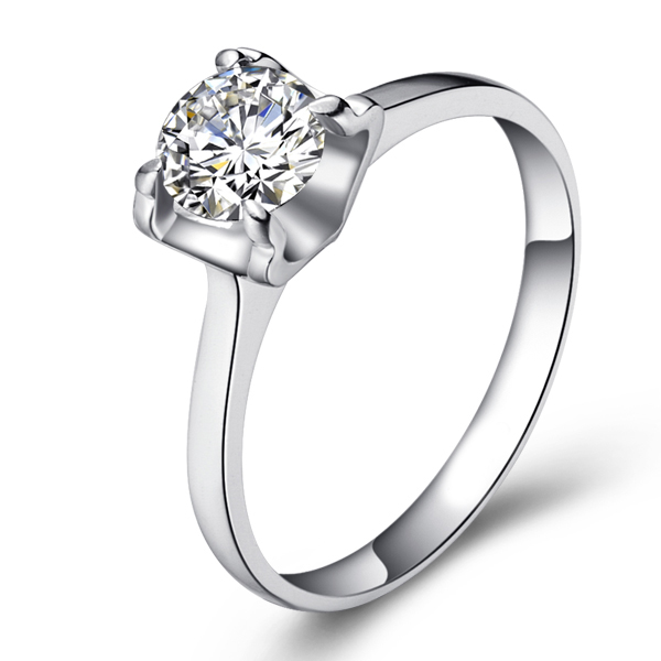 勇敢-白18K金钻石戒指