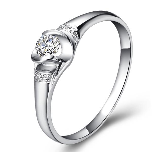 马尔代夫-白18K金钻石戒指