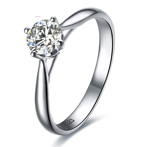 纯净-白18K金钻石戒指