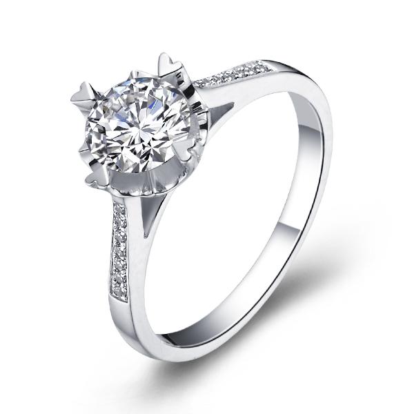 倾心-白18K金钻石戒指