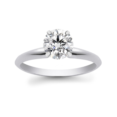 简约-白18K金钻石戒指