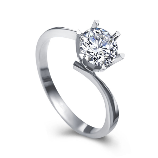 独一无二-白18K金钻石戒指