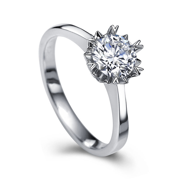 心跳-白18K金钻石戒指