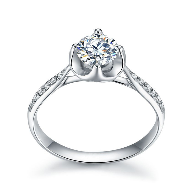 月光宝盒-白18K金钻石戒指