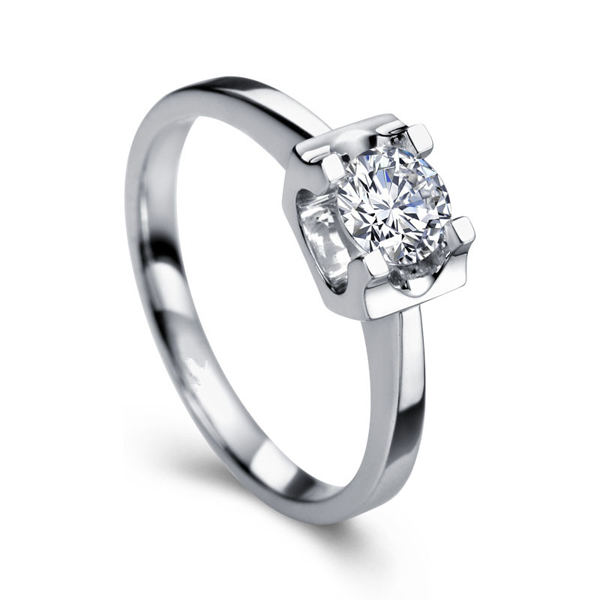 爱的坚守-白18K金钻石戒指