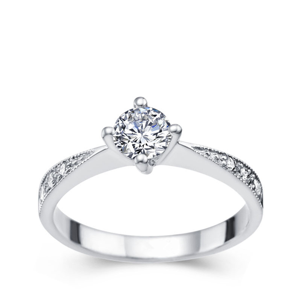 完美-白18K金钻石戒指