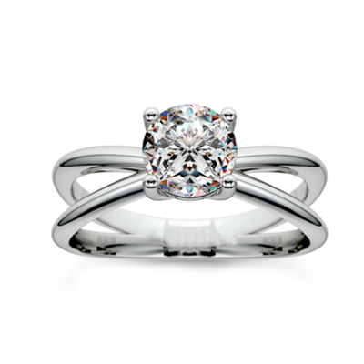 双翼天使-白18K金钻石戒指