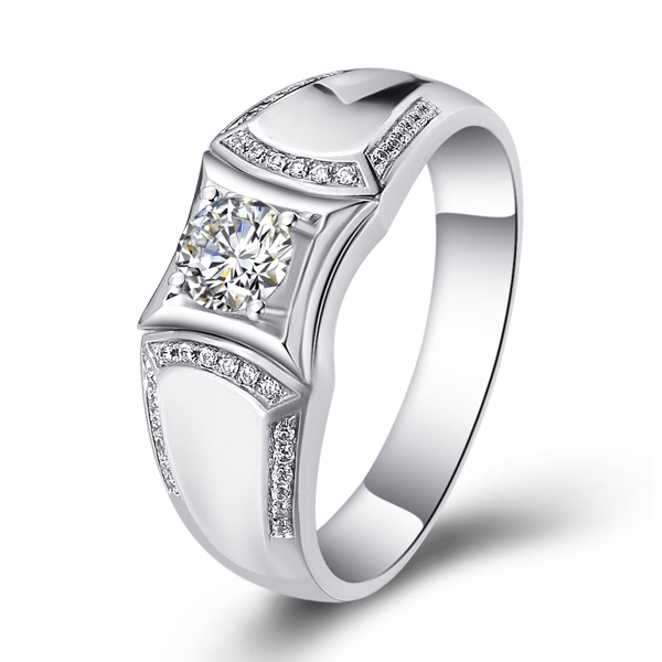 王图腾-白18K金钻石戒指