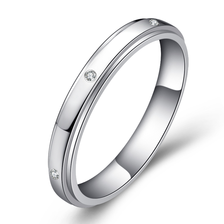 初心-白18K金钻石戒指