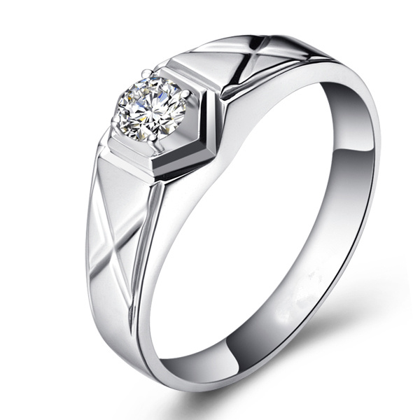 翔鹰-白18K金钻石戒指