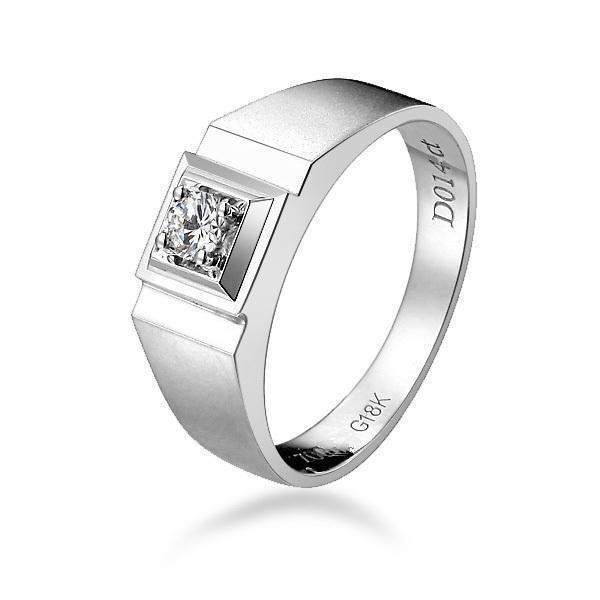 王者之印-白18K金钻石戒指