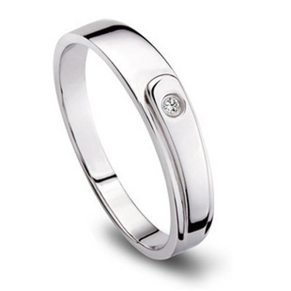 轻奢之泽-白18K金钻石戒指