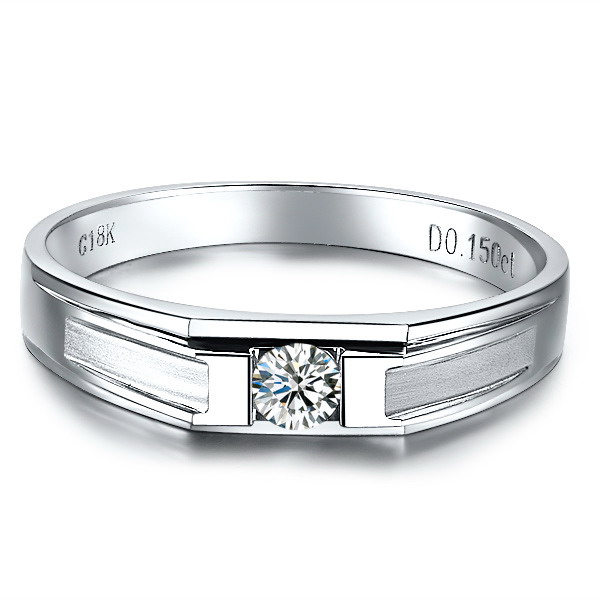 摩纳哥之子-白18K金钻石戒指