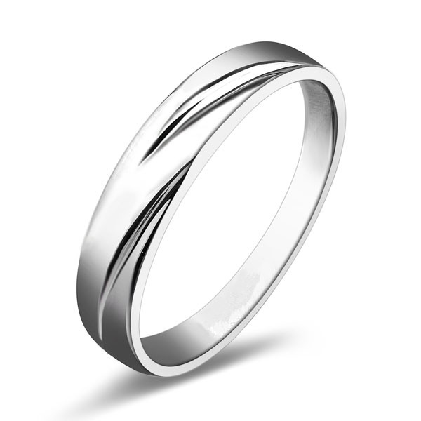 骑士-白18K金钻石戒指