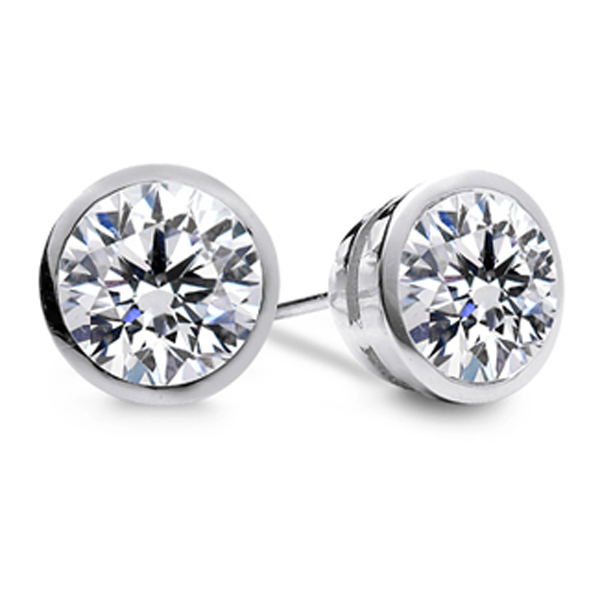 闪亮的星-白18K金钻石耳钉