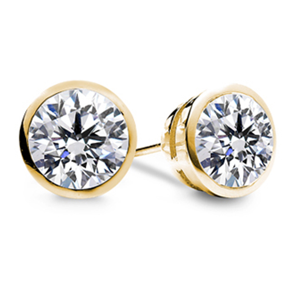 闪亮的星-玫瑰金钻石耳钉