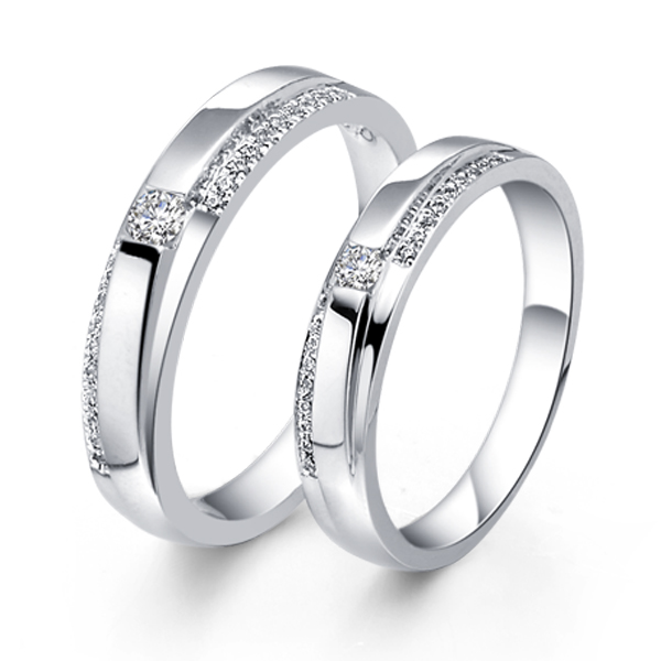 朝朝暮暮-白18K金钻石对戒