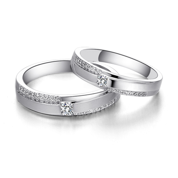 朝朝暮暮-白18K金钻石对戒