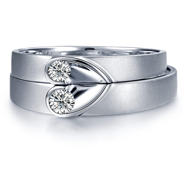 心相印-白18K金钻石对戒