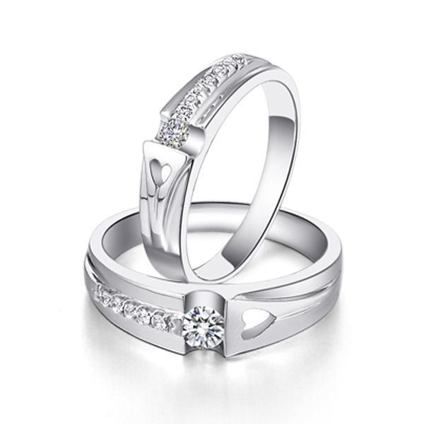 我的心给你-白18K金钻石对戒