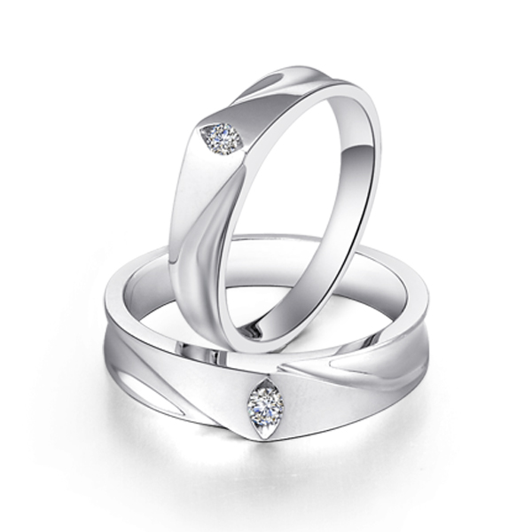 UFO-白18K金钻石对戒