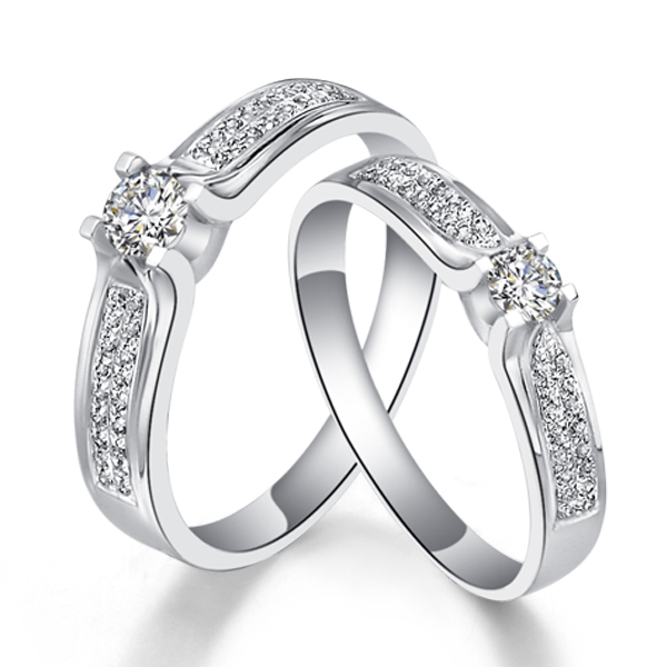 只此一人-白18K金钻石对戒
