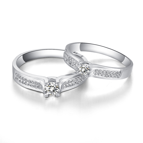 只此一人-白18K金钻石对戒